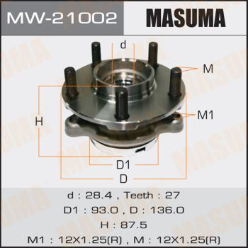 Подшипник передней ступицы Masuma MW21002