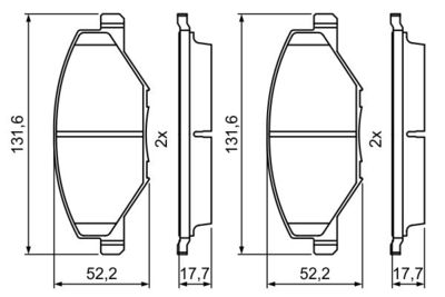 Колодки тормозные дисковые передние BOSCH 0986495390