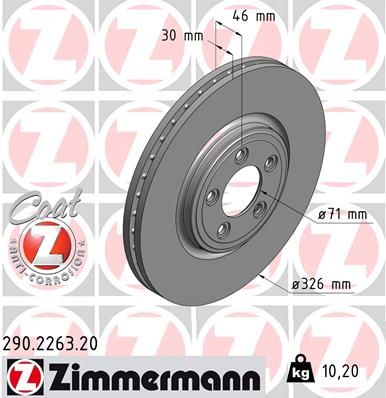 Диск тормозной ZIMMERMANN 290226320