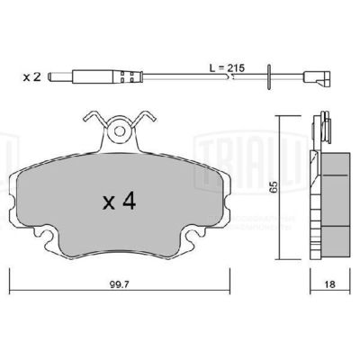Колодки тормозные дисковые передние TRIALLI PF4395