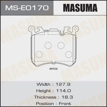 Колодки тормозные передние Masuma MSE0170