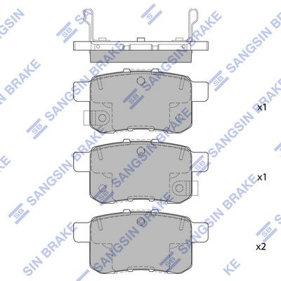 Колодки тормозные задние SANGSIN SP2103