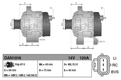 Генератор DENSO DAN1016