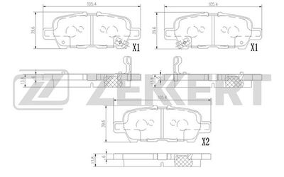 Колодки тормозные дисковые задние Zekkert BS1367