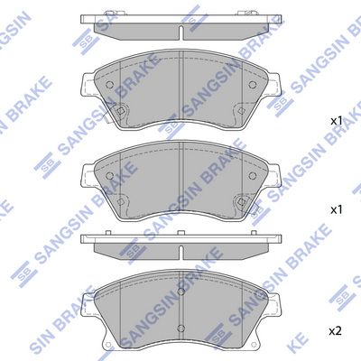 Колодки тормозные передние SANGSIN SP1362