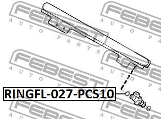 Кольцо уплотнительное форсунки впрыска топлива FEBEST RINGFL027PCS10