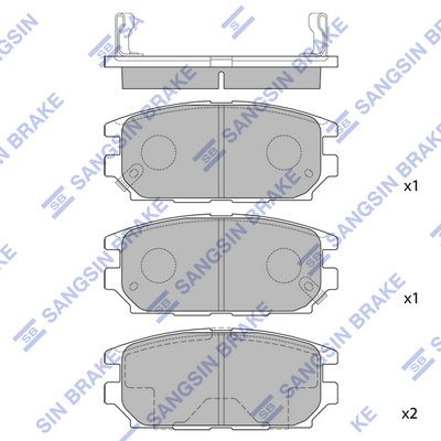Колодки тормозные дисковые SANGSIN SP1069
