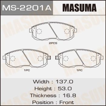 Колодки тормозные Masuma MS2201