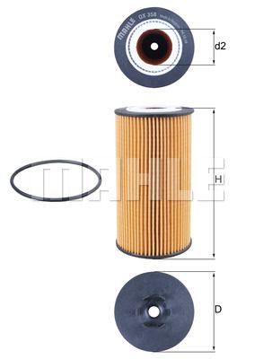 Фильтр масляный MAHLE OX358D