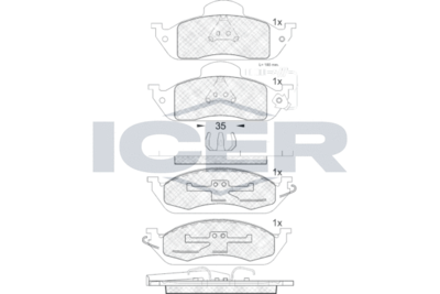 Колодки тормозные дисковые ICER 181276