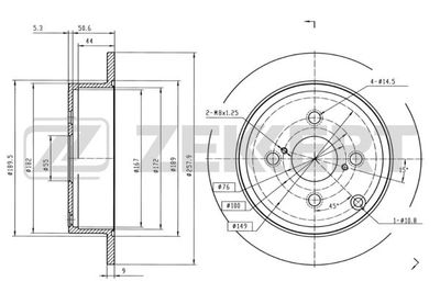 Диск тормозной задний Zekkert BS5378