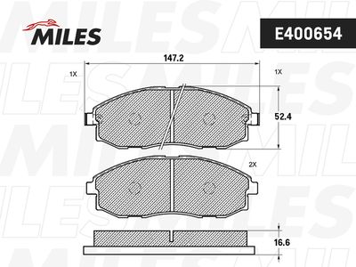 Колодки тормозные передние Miles E400654