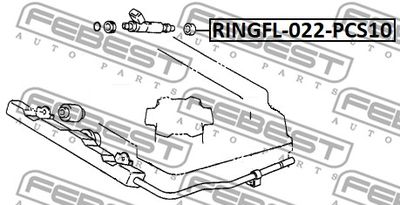 Кольцо уплотнительное форсунки впрыска топлива FEBEST RINGFL022PCS10