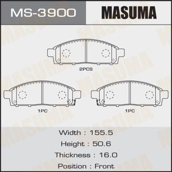 Колодки тормозные Masuma MS3900