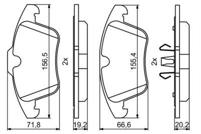 Колодки тормозные дисковые BOSCH 0986494246