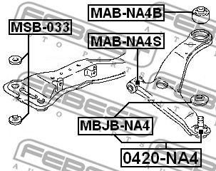 Опора шаровая переднего нижнего рычага FEBEST 0420NA4
