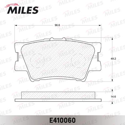 Колодки тормозные задние Miles E410060
