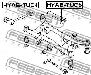 Сайлентблок задней поперечной тяги FEBEST HYABTUC5