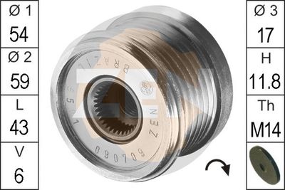 Шкив генератора ERA ZN5501