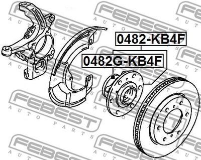 Ступица передняя FEBEST 0482GKB4F