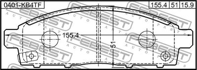 Колодки тормозные передние FEBEST 0401KB4TF