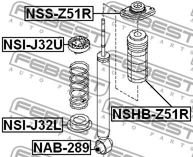 Пыльник амортизатора заднего FEBEST NSHBZ51R