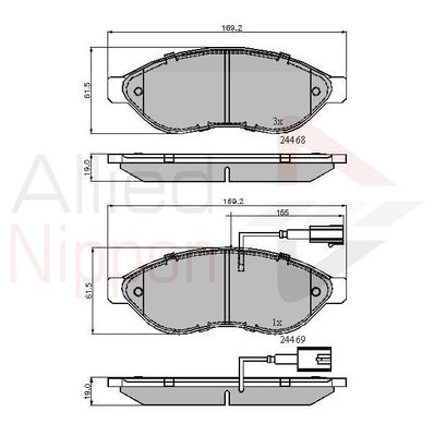 Колодки тормозные передние ALLIED NIPPON ADB11589