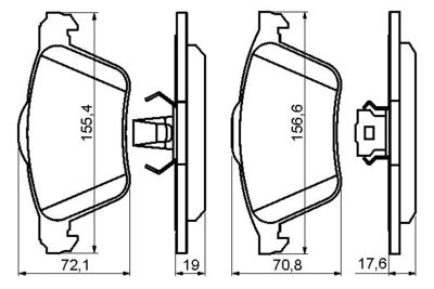 Колодки тормозные дисковые передние BOSCH 0986494158