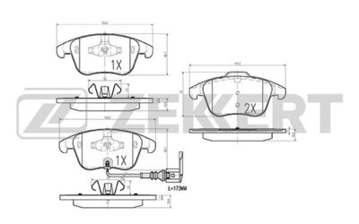 Колодки тормозные дисковые передние с датчиком Zekkert BS1009