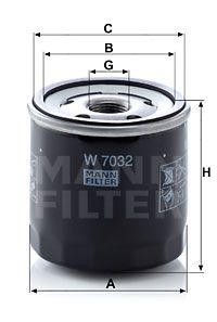 Фильтр масляный MANN-FILTER W7032