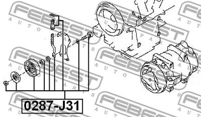 Ролик натяжной ремня кондиционера комплект FEBEST 0287J31