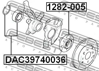 Подшипник передней ступицы FEBEST DAC39740036