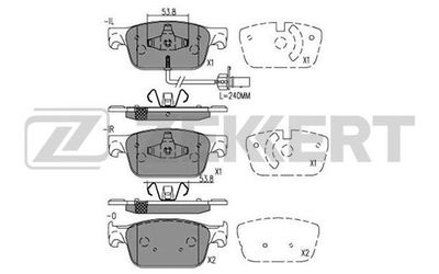 Колодки тормозные дисковые передние с датчиком Zekkert BS1422