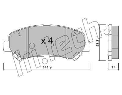 Комплект колодок для дискового тормоза TRUSTING 8080