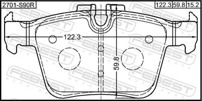 Колодки тормозные задние FEBEST 2701S90R