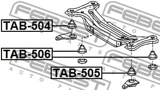 Сайлентблок задней балки FEBEST TAB504