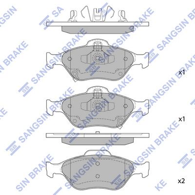 Колодки тормозные дисковые SANGSIN SP1632