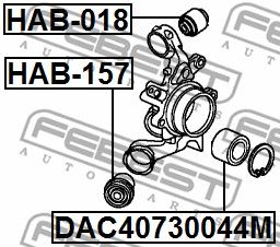 Подшипник ступицы задней FEBEST DAC40730044M