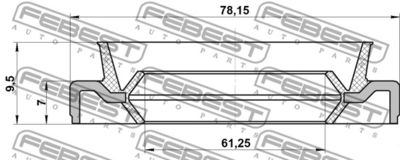Сальник привода FEBEST 95EDS63780710X