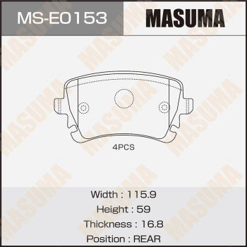 Колодки тормозные дисковые Masuma MSE0153