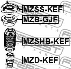 Комплект пыльника амортизатора переднего MAZDA B4YA0491XA