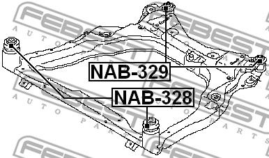 Сайлентблок заднего подрамника FEBEST NAB329