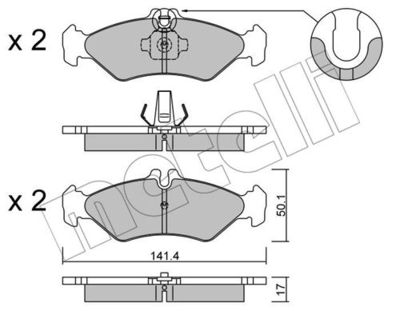 Комплект колодок для дискового тормоза METELLI 2205710