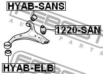 Сайлентблок маленький переднего рычага FEBEST HYABSANS