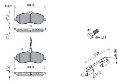 Колодки тормозные дисковые передние BOSCH 0986494163
