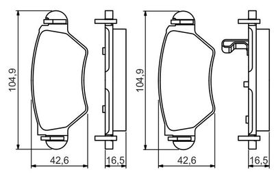 Комплект колодок для дискового тормоза BOSCH 0986495250