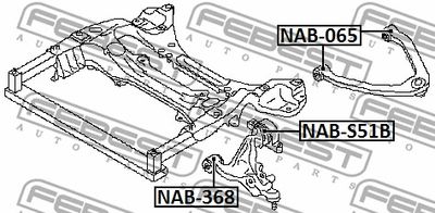 Сайлентблок нижнего переднего рычага FEBEST NAB368
