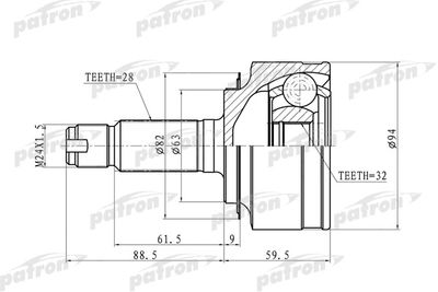 ШРУС наружный PATRON PCV9744