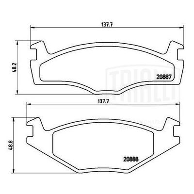 Колодки тормозные дисковые передние TRIALLI PF4372
