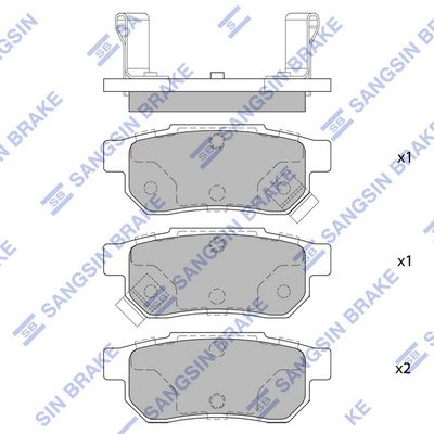 Колодки тормозные задние SANGSIN SP1265
